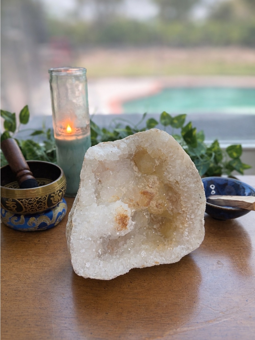 Quartz Crystal Geode Cluster Natural Healing Stone Home Decor Large Druzy
